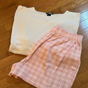 Moda International Pink Pullover and Pink Checkered Pajama Set